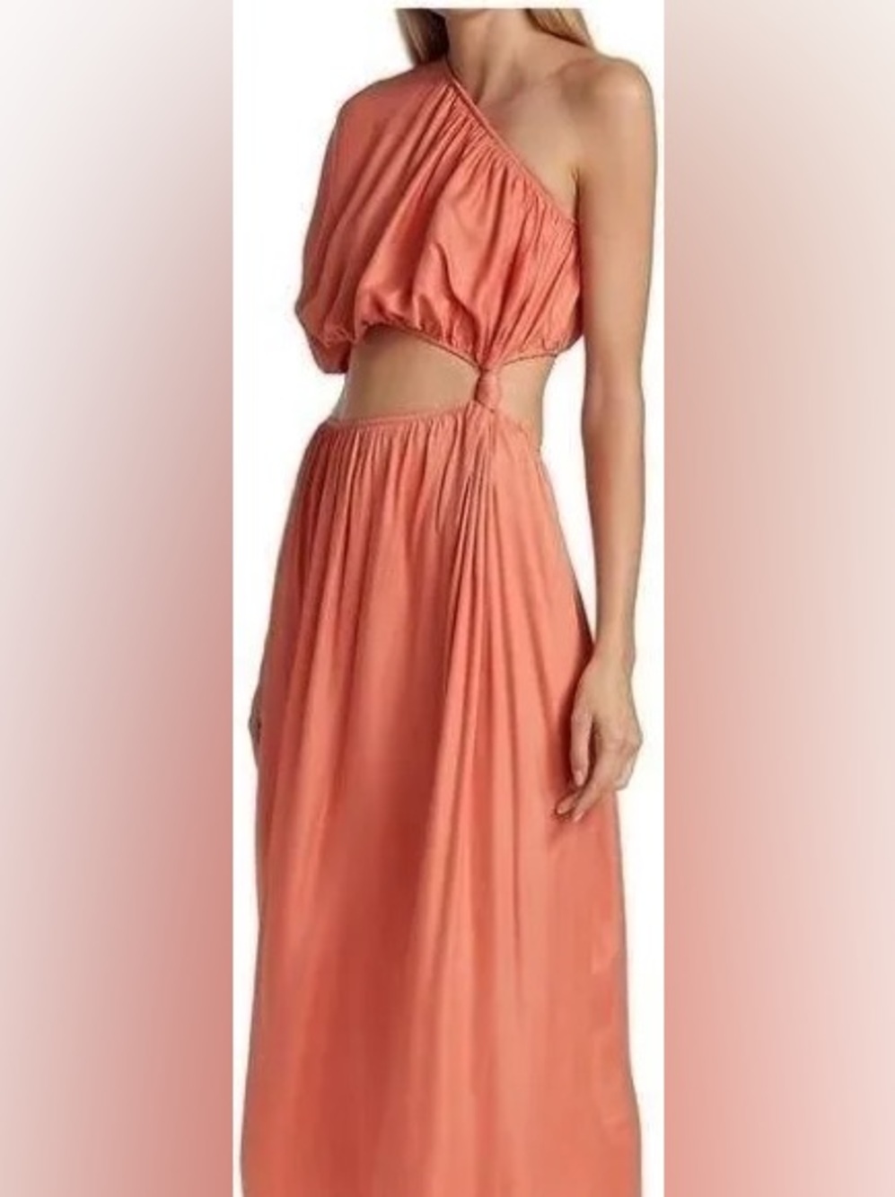 FARM RIO Coral One Shoulder Cutout Maxi Dress Size Small